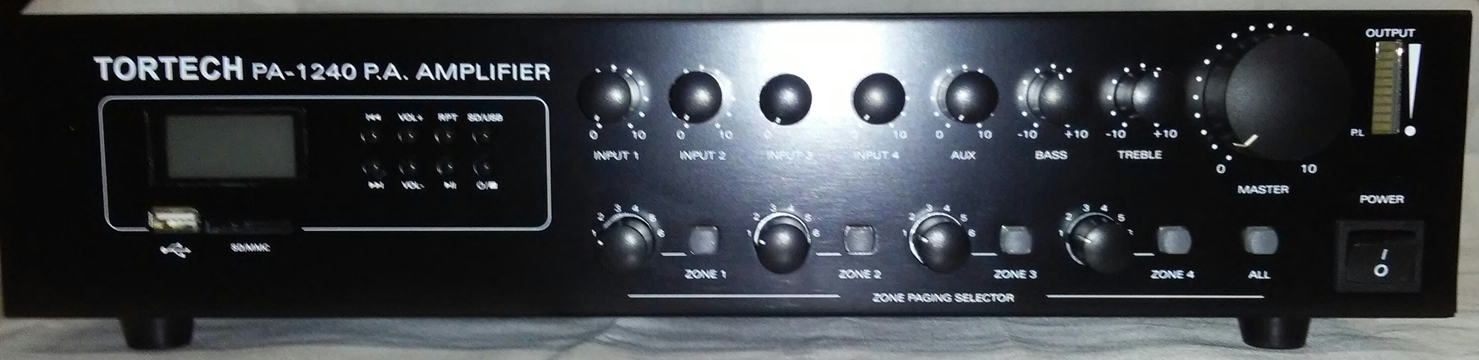 PA1240USB   240 Watt PA Mixer/Amplifier with 4 Zone Capability & USB 